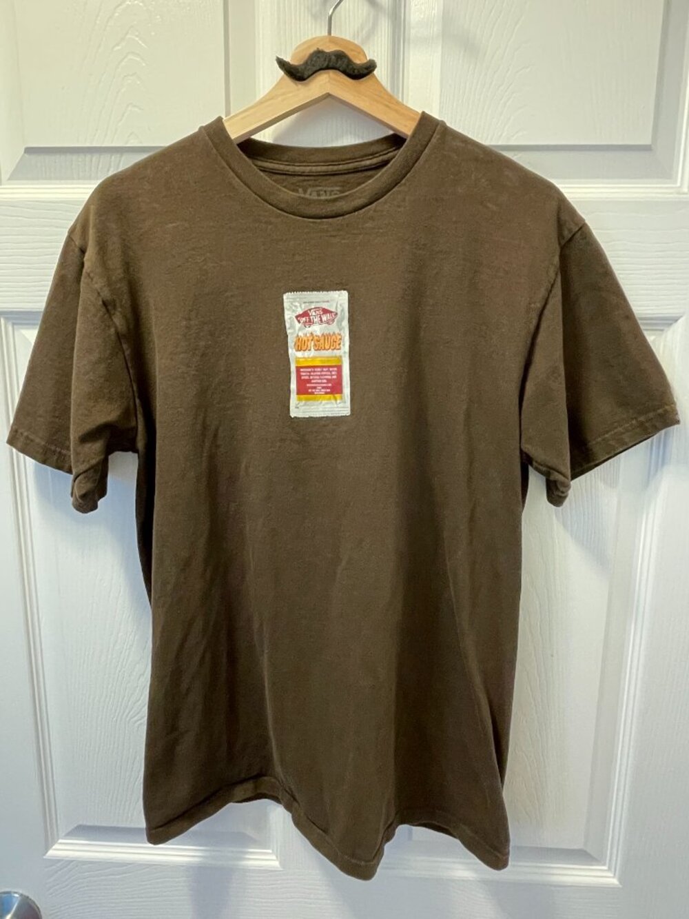 VANS Off The Wall Hot Sauce T-Shirt, Brown, size Medium
